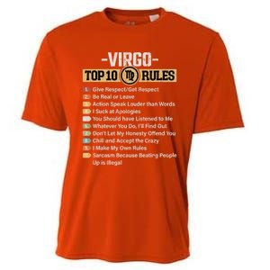 Zodiac Sign Funny Top 10 Rules Of Virgo Graphic Gift Cooling Performance Crew T-Shirt