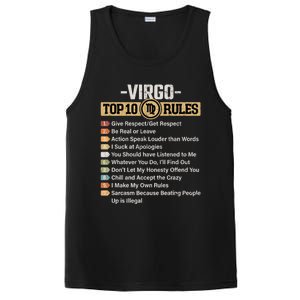 Zodiac Sign Funny Top 10 Rules Of Virgo Graphic Gift PosiCharge Competitor Tank