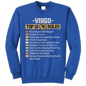 Zodiac Sign Funny Top 10 Rules Of Virgo Graphic Gift Sweatshirt