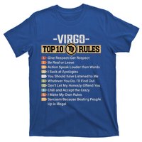 Zodiac Sign Funny Top 10 Rules Of Virgo Graphic Gift T-Shirt