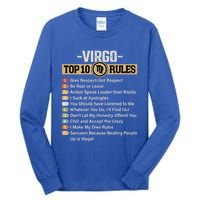 Zodiac Sign Funny Top 10 Rules Of Virgo Graphic Gift Tall Long Sleeve T-Shirt