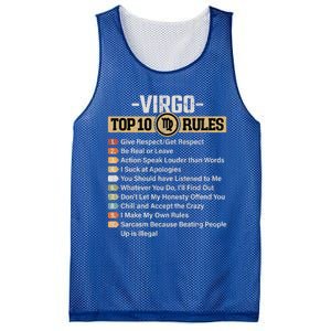 Zodiac Sign Funny Top 10 Rules Of Virgo Graphic Gift Mesh Reversible Basketball Jersey Tank