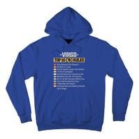 Zodiac Sign Funny Top 10 Rules Of Virgo Graphic Gift Tall Hoodie