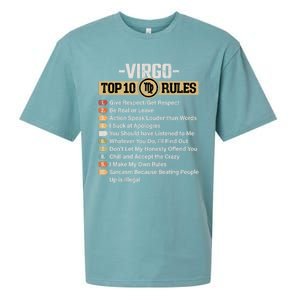 Zodiac Sign Funny Top 10 Rules Of Virgo Graphic Gift Sueded Cloud Jersey T-Shirt