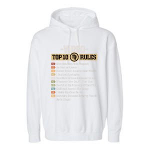 Zodiac Sign Funny Top 10 Rules Of Virgo Graphic Gift Garment-Dyed Fleece Hoodie