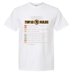 Zodiac Sign Funny Top 10 Rules Of Virgo Graphic Gift Garment-Dyed Heavyweight T-Shirt