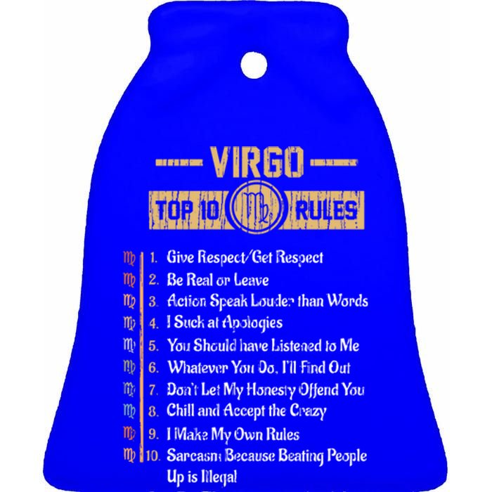 Zodiac Sign Funny Top 10 Rules Of Virgo Horoscope Birthday Great Gift Ceramic Bell Ornament