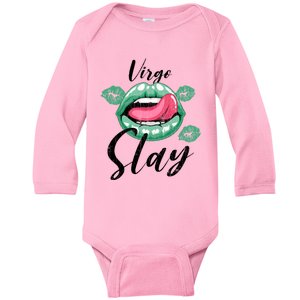 Zodiac Sign Funny Virgo Slay Graphic Cute Gift Baby Long Sleeve Bodysuit