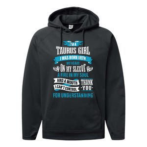 Zodiac Sign Funny Im A Taurus Girl Graphic Performance Fleece Hoodie