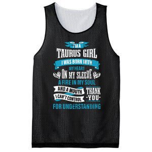 Zodiac Sign Funny Im A Taurus Girl Graphic Mesh Reversible Basketball Jersey Tank