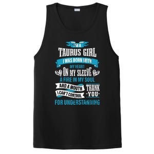 Zodiac Sign Funny Im A Taurus Girl Graphic PosiCharge Competitor Tank