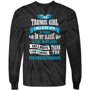 Zodiac Sign Funny Im A Taurus Girl Graphic Tie-Dye Long Sleeve Shirt