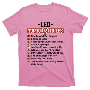 Zodiac Sign Funny Top 10 Rules Of Leo Graphic T-Shirt