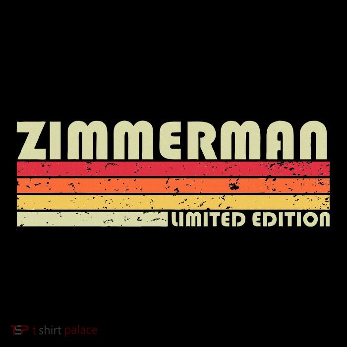 Zimmerman Surname Funny Retro Vintage 80s Birthday Reunion Tall T-Shirt