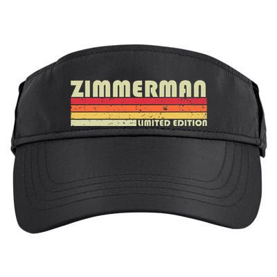 Zimmerman Surname Funny Retro Vintage 80s Birthday Reunion Adult Drive Performance Visor
