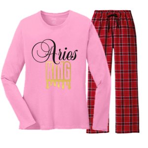 Zodiac Sign Gift Women's Long Sleeve Flannel Pajama Set 