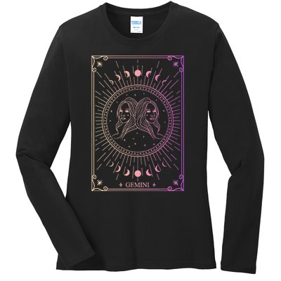 Zodiac Sign Gemini Wo May June Birthday Gemini Ladies Long Sleeve Shirt