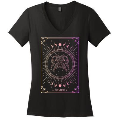 Zodiac Sign Gemini Wo May June Birthday Gemini Women's V-Neck T-Shirt