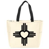 Zia Symbol Heart I Love New Mexico Zip Tote Bag