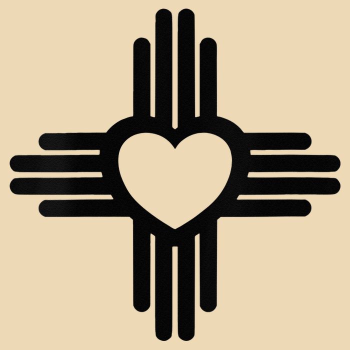Zia Symbol Heart I Love New Mexico Zip Tote Bag