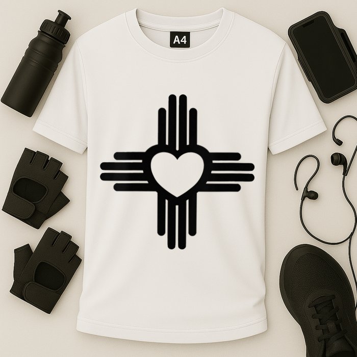 Zia Symbol Heart I Love New Mexico Cooling Performance Crew T-Shirt
