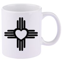Zia Symbol Heart I Love New Mexico 11oz C Handle Ceramic Mug