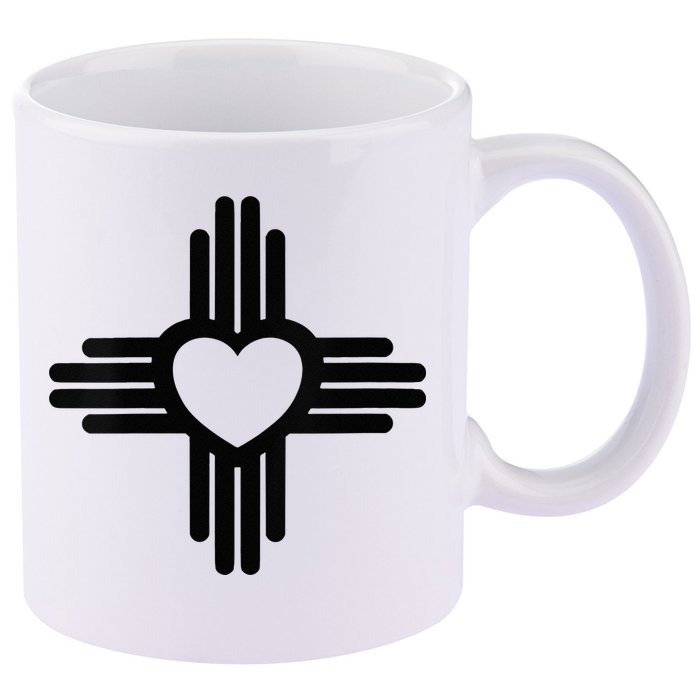 Zia Symbol Heart I Love New Mexico 11oz C Handle Ceramic Mug