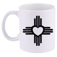 Zia Symbol Heart I Love New Mexico 11oz C Handle Ceramic Mug