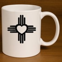 Zia Symbol Heart I Love New Mexico 11oz C Handle Ceramic Mug