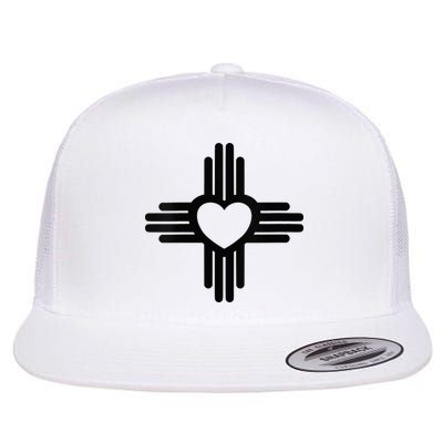 Zia Symbol Heart I Love New Mexico Flatbill Hat