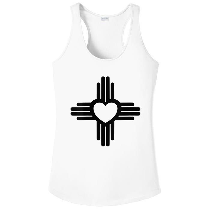 Zia Symbol Heart I Love New Mexico Ladies PosiCharge Competitor Racerback Tank