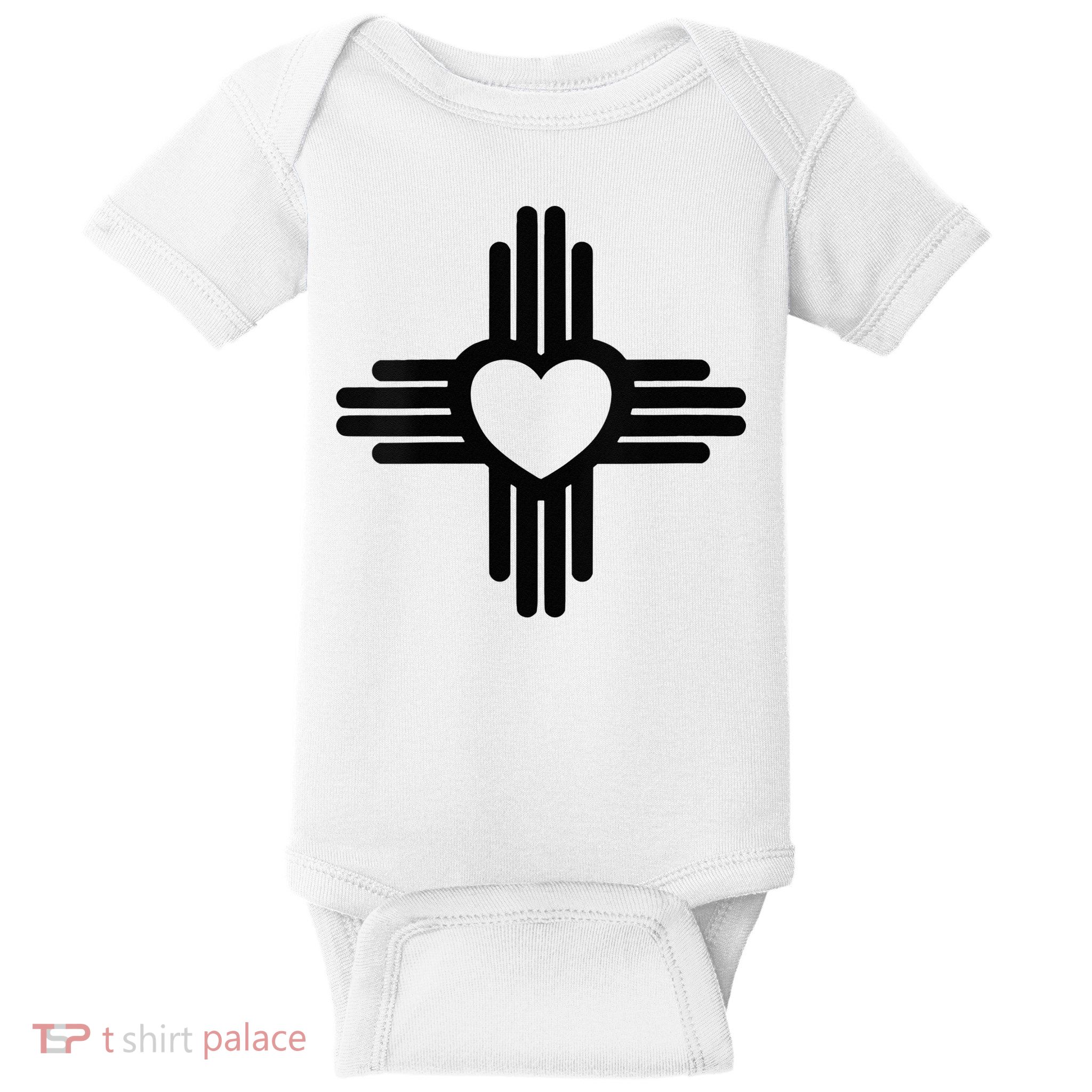 Zia Symbol Heart I Love New Mexico Baby Bodysuit