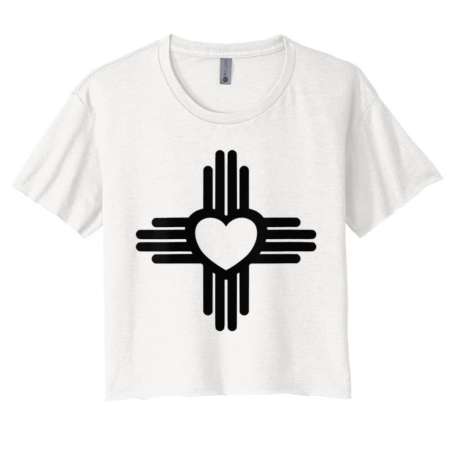 Zia Symbol Heart I Love New Mexico Crop Top