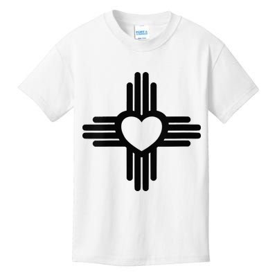 Zia Symbol Heart I Love New Mexico Kids T-Shirt