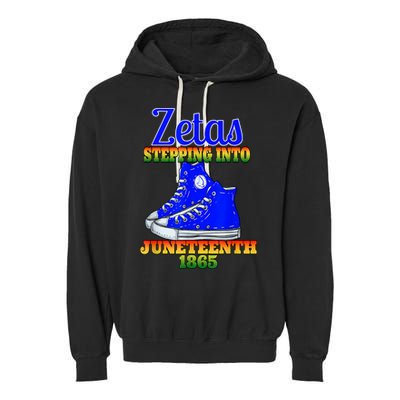 Zetas Stepping Into Juneteenth 1865 Finer Sisterhoods Line Garment-Dyed Fleece Hoodie