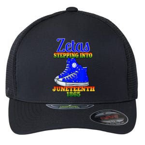 Zetas Stepping Into Juneteenth 1865 Finer Sisterhoods Line Flexfit Unipanel Trucker Cap