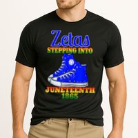 Zetas Stepping Into Juneteenth 1865 Finer Sisterhoods Line Cooling Performance Crew T-Shirt