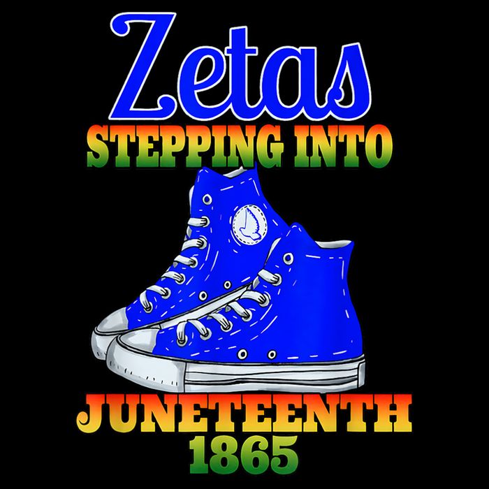 Zetas Stepping Into Juneteenth 1865 Finer Sisterhoods Line Cooling Performance Crew T-Shirt