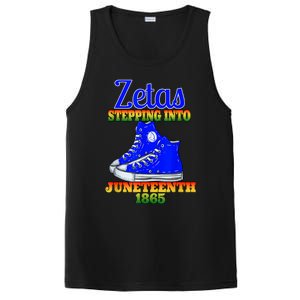 Zetas Stepping Into Juneteenth 1865 Finer Sisterhoods Line PosiCharge Competitor Tank