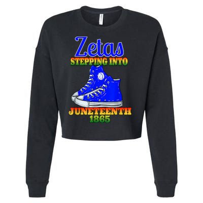 Zetas Stepping Into Juneteenth 1865 Finer Sisterhoods Line Cropped Pullover Crew