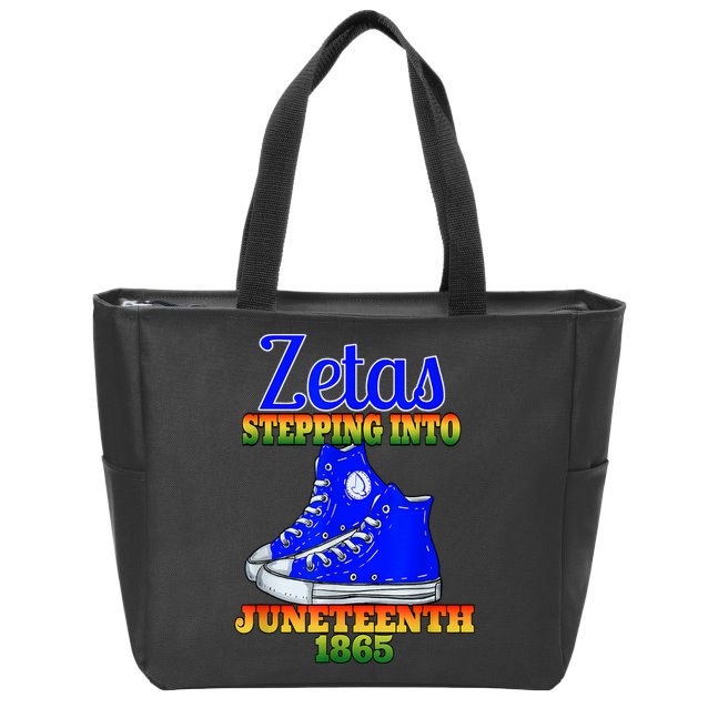 Zetas Stepping Into Juneteenth 1865 Finer Sisterhoods Line Zip Tote Bag