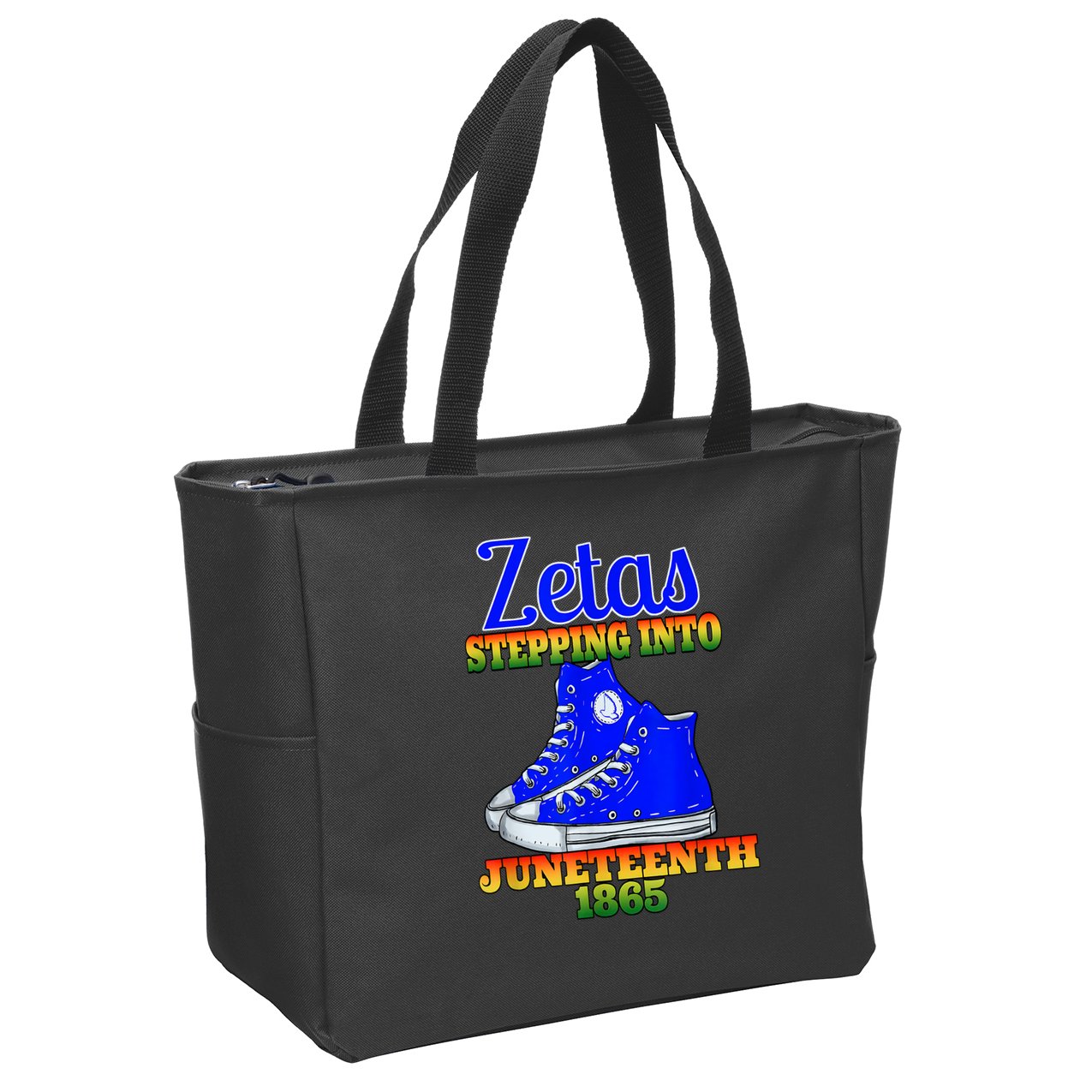 Zetas Stepping Into Juneteenth 1865 Finer Sisterhoods Line Zip Tote Bag