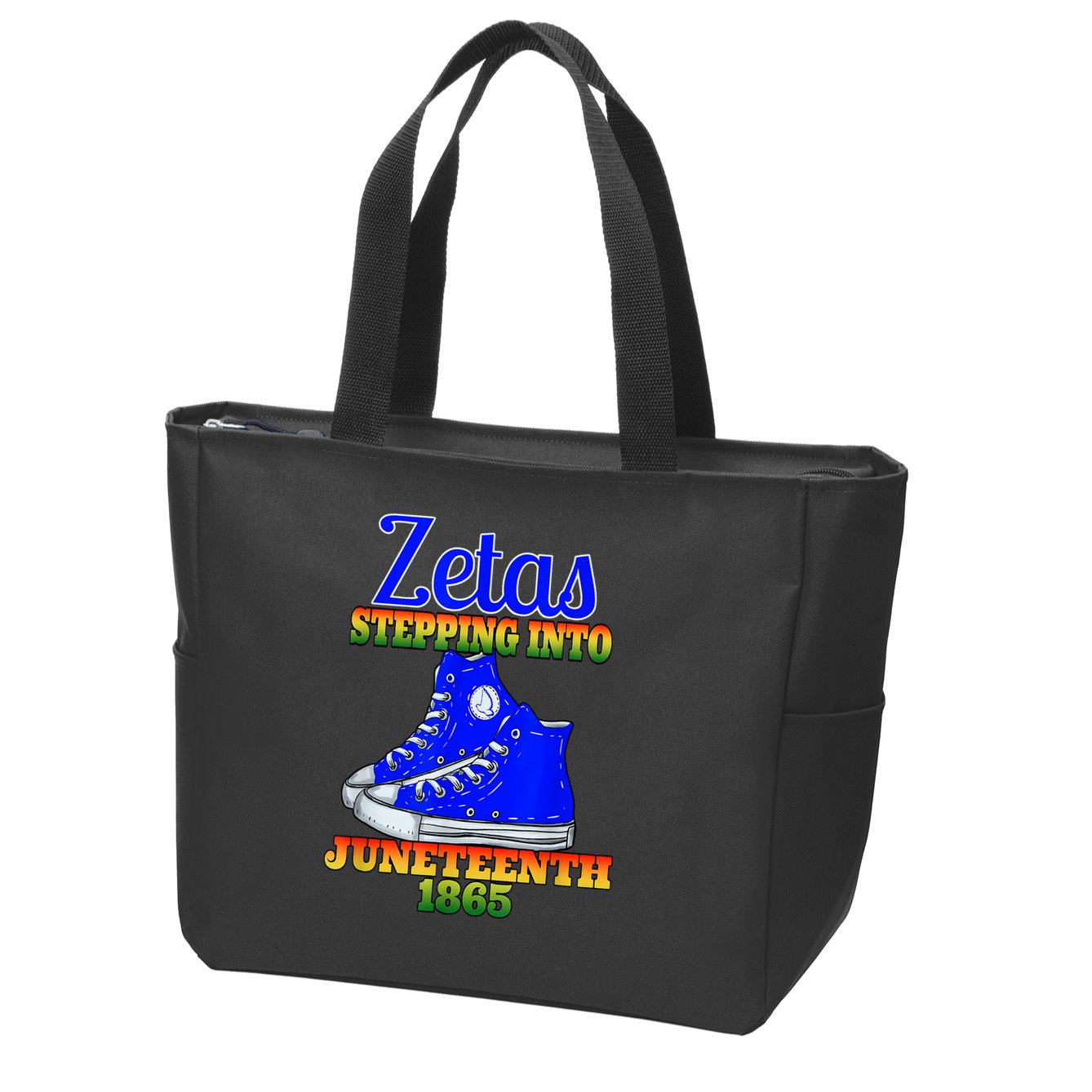 Zetas Stepping Into Juneteenth 1865 Finer Sisterhoods Line Zip Tote Bag