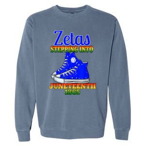 Zetas Stepping Into Juneteenth 1865 Finer Sisterhoods Line Garment-Dyed Sweatshirt