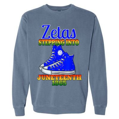 Zetas Stepping Into Juneteenth 1865 Finer Sisterhoods Line Garment-Dyed Sweatshirt