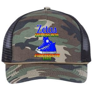 Zetas Stepping Into Juneteenth 1865 Finer Sisterhoods Line Retro Rope Trucker Hat Cap