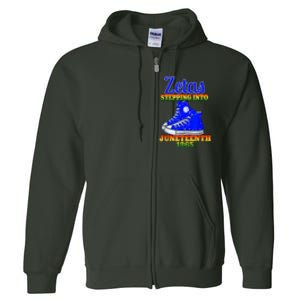 Zetas Stepping Into Juneteenth 1865 Finer Sisterhoods Line Full Zip Hoodie