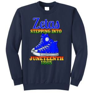 Zetas Stepping Into Juneteenth 1865 Finer Sisterhoods Line Sweatshirt