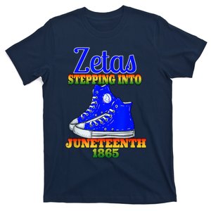 Zetas Stepping Into Juneteenth 1865 Finer Sisterhoods Line T-Shirt