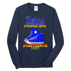 Zetas Stepping Into Juneteenth 1865 Finer Sisterhoods Line Tall Long Sleeve T-Shirt